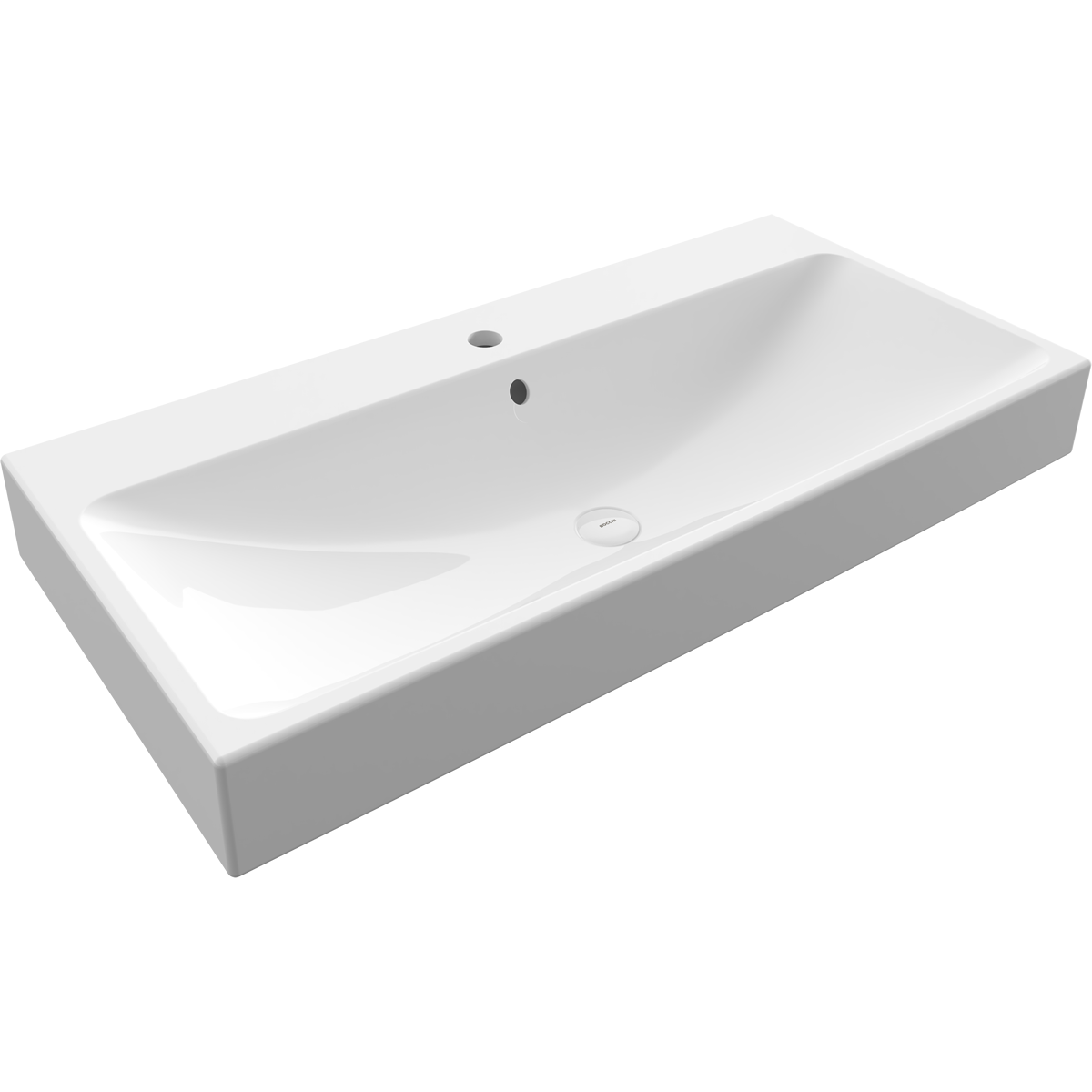 BOCCHI Scala Tezgah Üstü Lavabo, 100 cm Parlak Beyaz