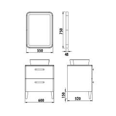 Creavit Patara 60 cm Banyo Dolabı Mat Beyaz