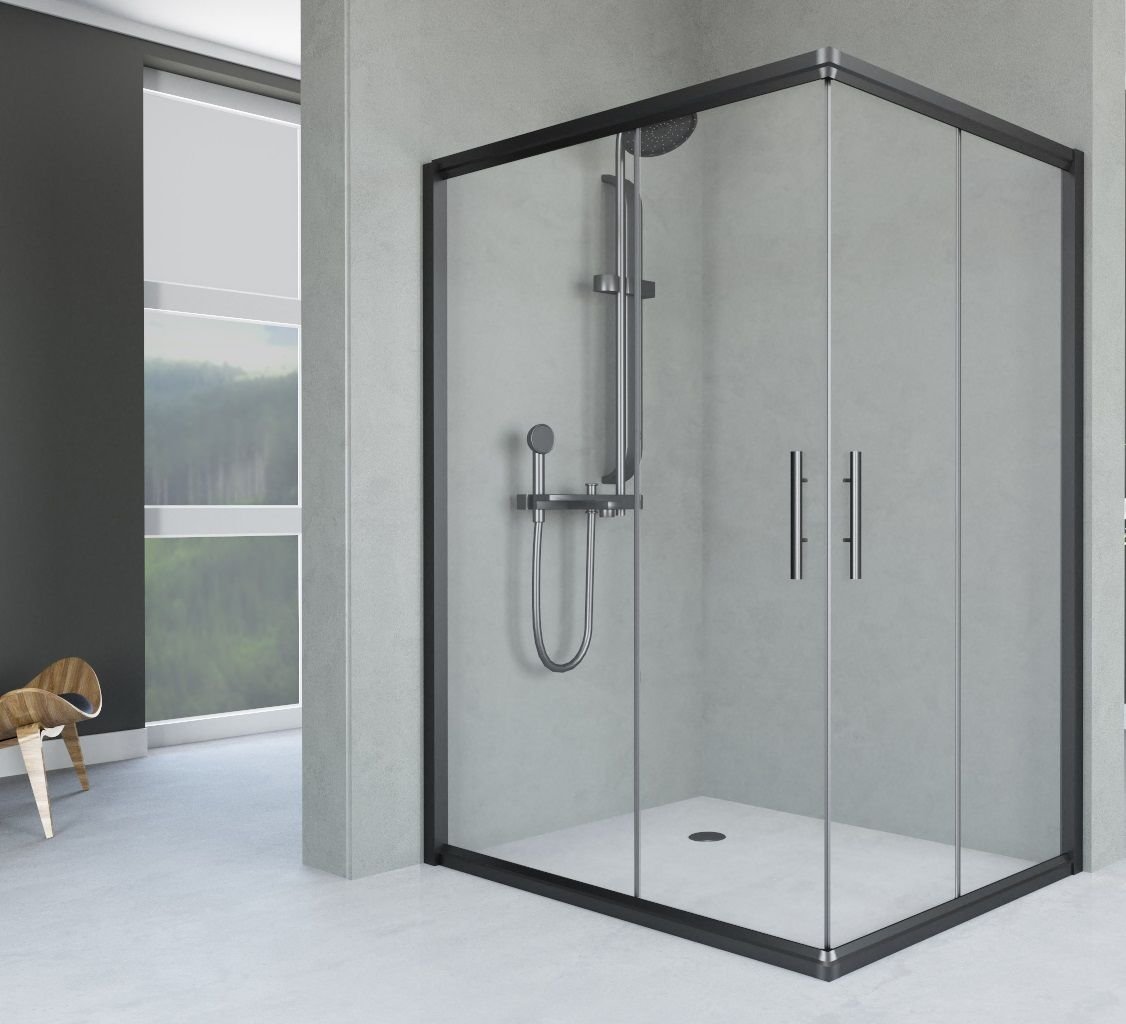 Aquanil Unimar 80x110 Siyah Dikdörtgen Duşakabin