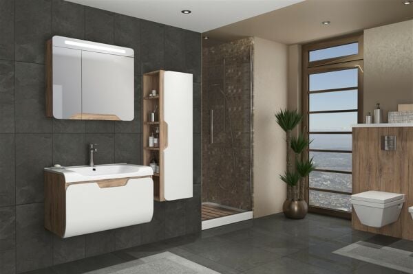 Aquanil Tales 80 cm  Banyo Dolabı Dorado-Beyaz