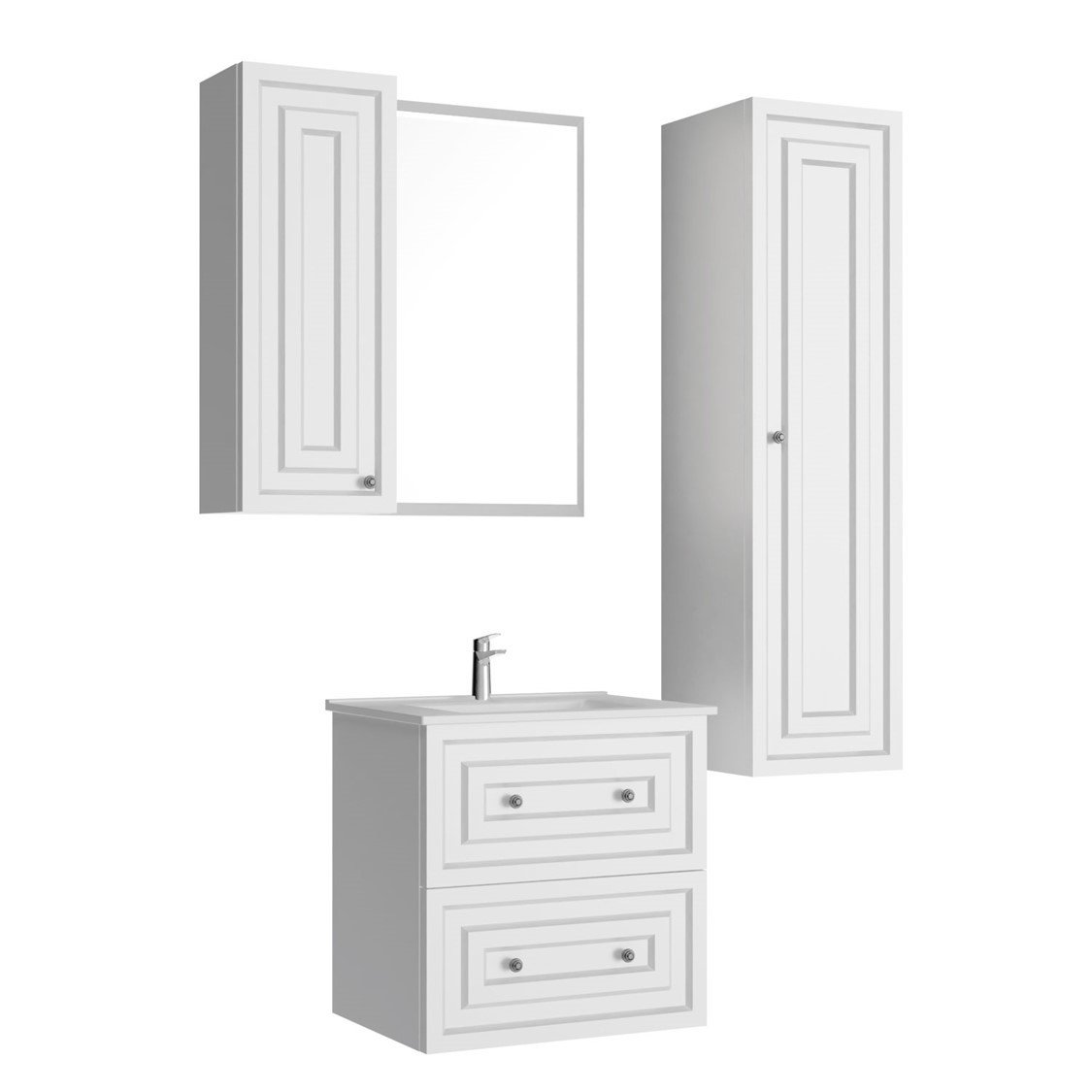 Creavit Kayra 60 cm Çekmeceli Banyo Dolabı Mat Beyaz