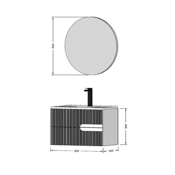 Bagnora Allegro 80 cm Mdf Banyo Dolabı Beyaz