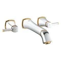 GROHE Grandera 3 Delikli Ankastre Lavabo Bataryası Krom-Altın