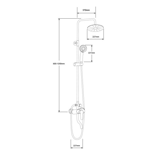 NEWARC Domino Bataryalı Duş Ünitesi Krom