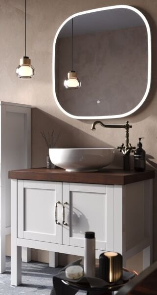 Smart London 85 cm Mat Beyaz Banyo Dolabı