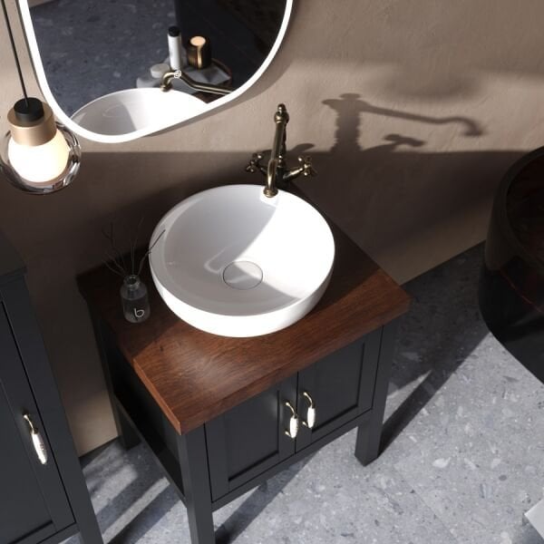 Smart London 65 cm Mat Siyah Banyo Dolabı