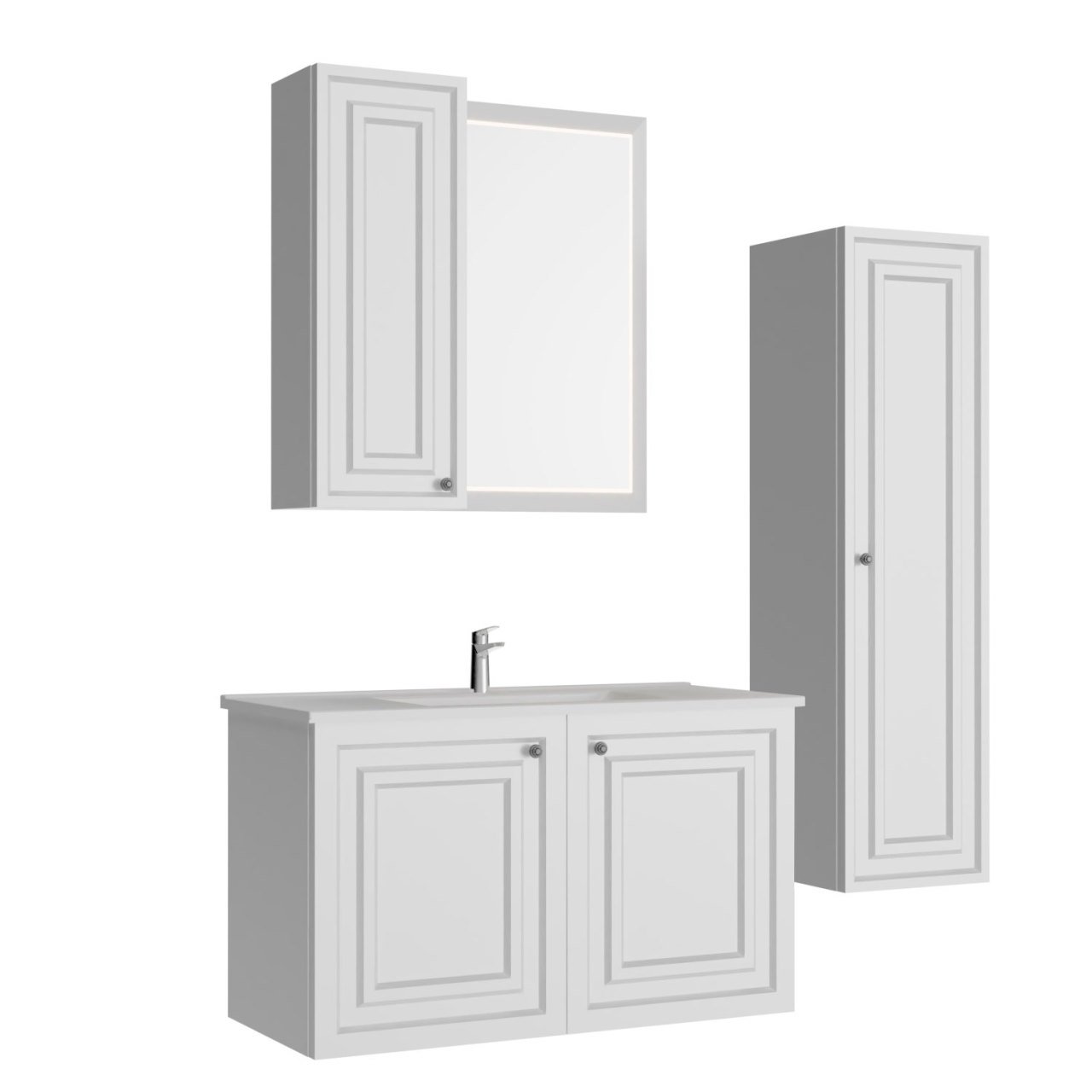 Creavit Kayra 100 cm Banyo Dolabı Mat Beyaz