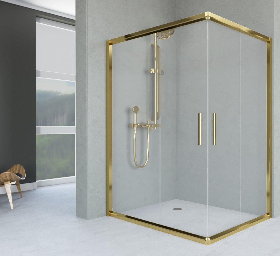 Aquanil Unimar 80x110 Altın Dikdörtgen Duşakabin