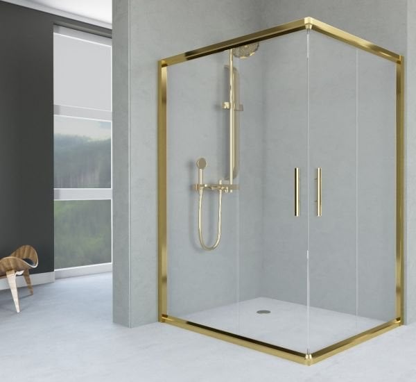 Aquanil Unimar 80x110 Altın Dikdörtgen Duşakabin