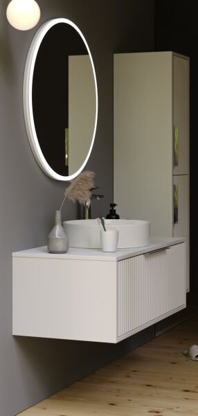 Smart Hole 100 cm Mat Beyaz Banyo Dolabı