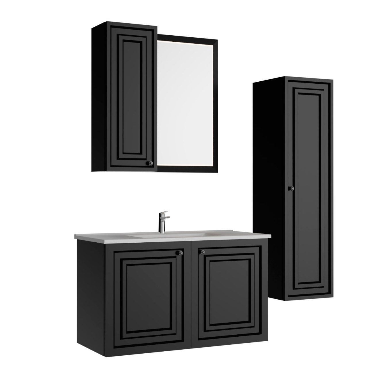 Creavit Kayra 100 cm Banyo Dolabı Mat Antrasit