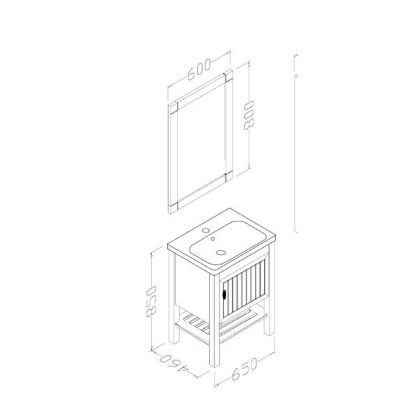 Aquanil Helen 65 cm  Banyo Dolabı Antrasit