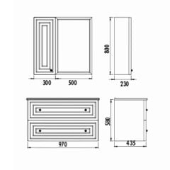 Creavit Kayra 100 cm Çekmeceli Banyo Dolabı Safir Mavi
