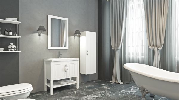 Aquanil Helen 80 cm  Banyo Dolabı Beyaz