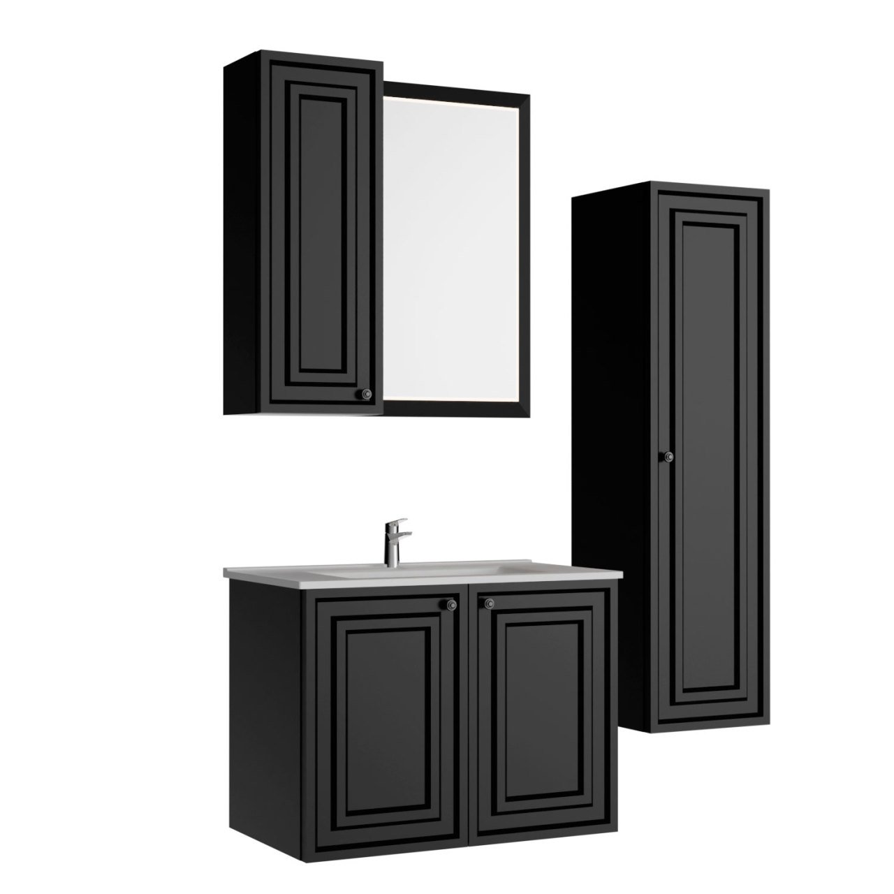 Creavit Kayra 80 cm Banyo Dolabı Mat Antrasit