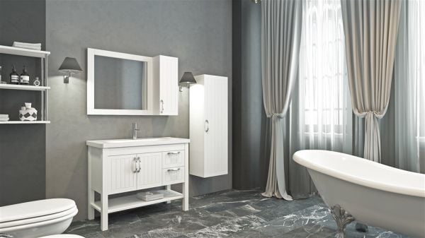 Aquanil Helen 100 cm  Banyo Dolabı Beyaz