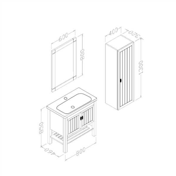 Aquanil Helen 100 cm  Banyo Dolabı Beyaz