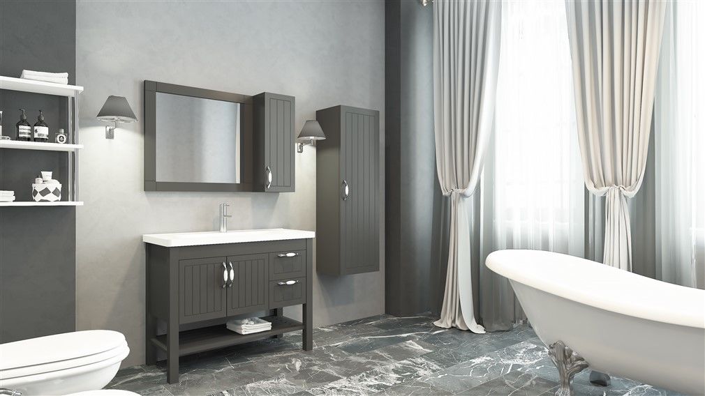 Aquanil Helen 100 cm  Banyo Dolabı Antrasit