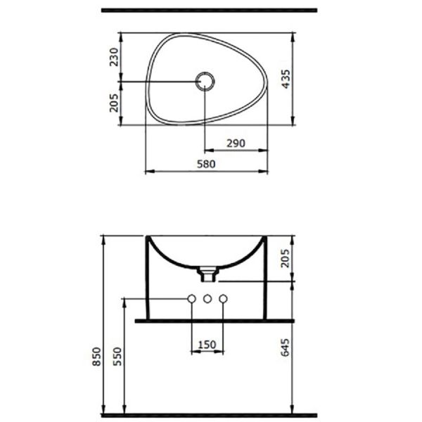 BOCCHİ Etna Tezgah Üstü Monoblok Lavabo  Mat Kaşmir