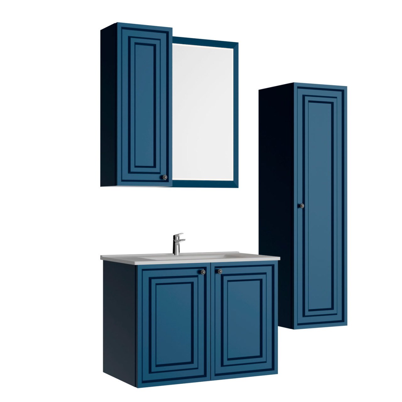 Creavit Kayra 80 cm Banyo Dolabı Safir Mavi
