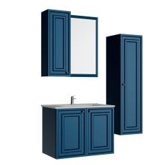 Creavit Kayra 80 cm Banyo Dolabı Safir Mavi