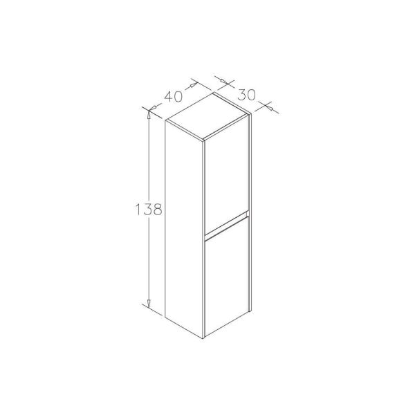 Orka Lisbon 132 cm Mat Gri Banyo Dolabı
