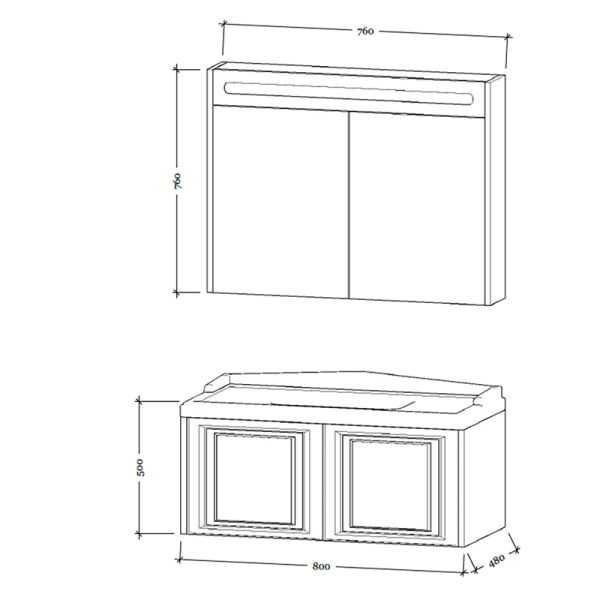 Bagnora Fiona 80 cm Mdf Banyo Dolabı Beyaz