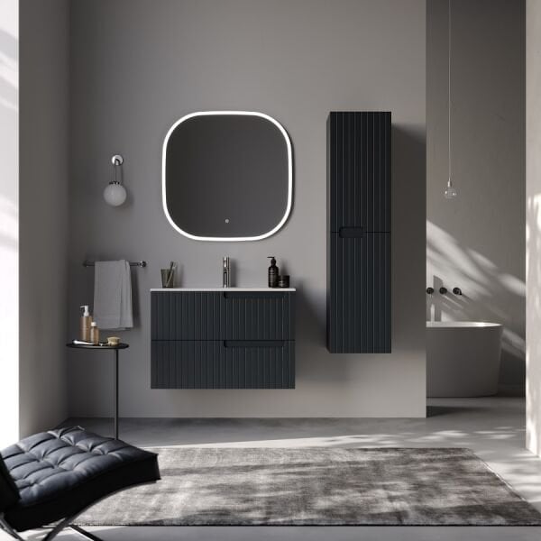 Smart Enza 80 cm Mat Antrasit Banyo Dolabı