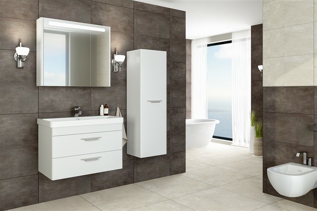 Aquanil Maria 80 cm  Banyo Dolabı Beyaz