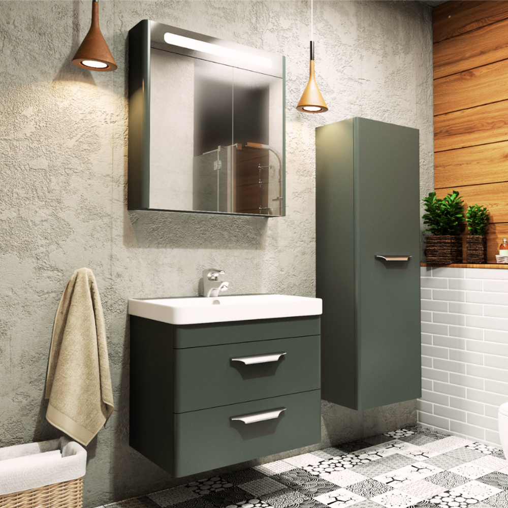Aquanil Maria 80 cm  Banyo Dolabı Antrasit