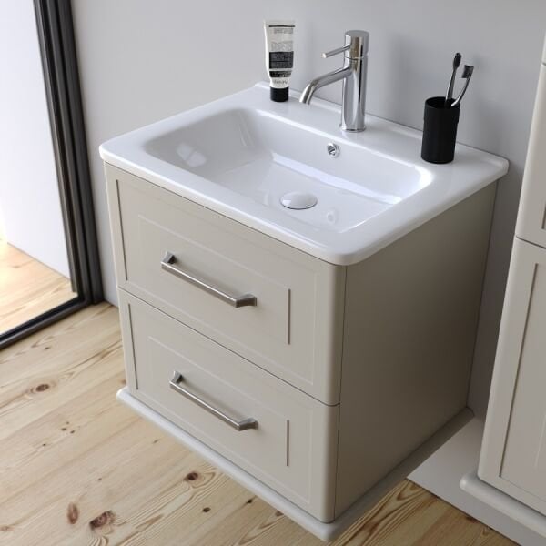 Smart Terra 60 cm Mat İpek Gri Banyo Dolabı