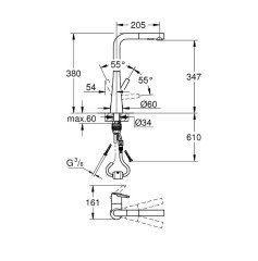 Grohe Zedra El Duşlu Eviye Bataryası