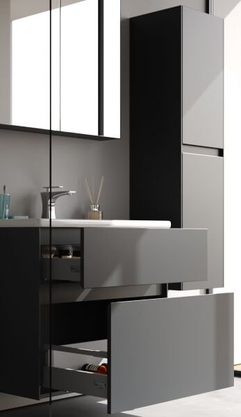 Smart Malaga 80 cm Mat Antrasit Banyo Dolabı