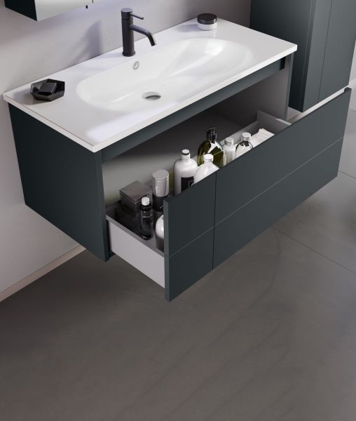 Orka Likya 80 cm Mat Antrasit Banyo Dolabı
