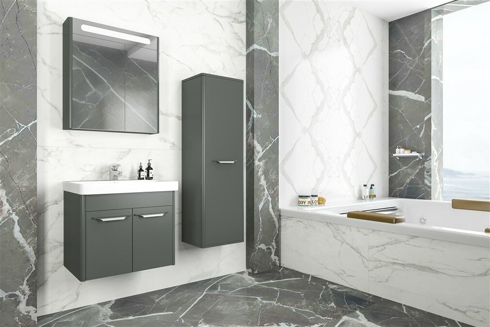 Aquanil Mauna 60 cm  Banyo Dolabı Antrasit