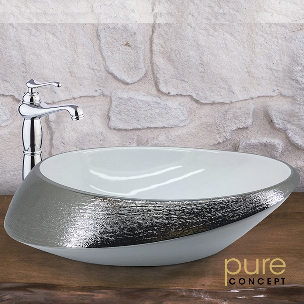 Pure SW-504 Çanak Lavabo 52 cm Beyaz-Gümüş