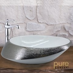 Pure SW-504 Çanak Lavabo 52 cm Beyaz-Gümüş