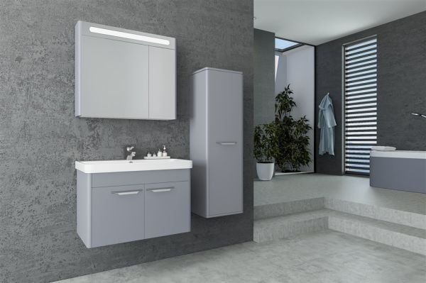 Aquanil Mauna 80 cm  Banyo Dolabı Gri