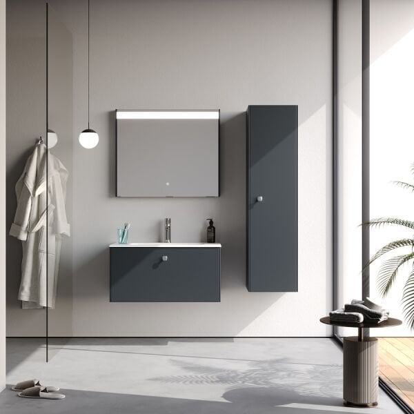 Smart Nova 80 cm Mat Antrasit Banyo Dolabı
