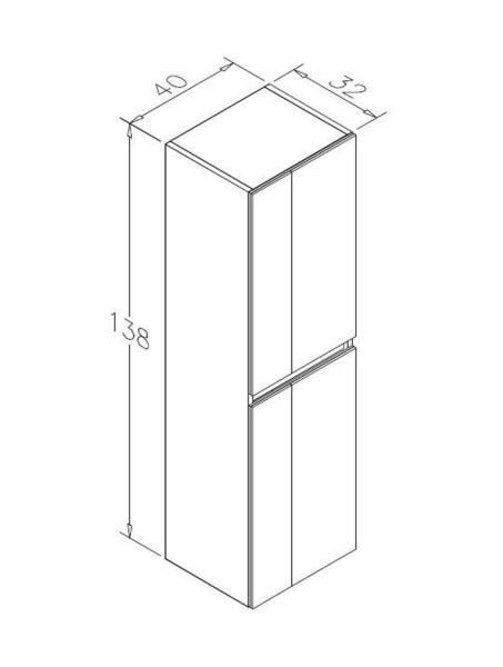 Orka Likya 80 cm Mat Beyaz Banyo Dolabı