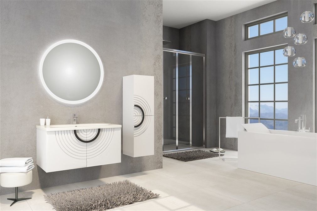 Aquanil Oriz 80 cm  Banyo Dolabı Beyaz
