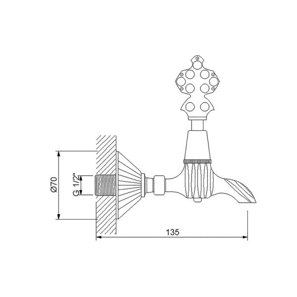 Newarc Osmanlı Musluk Eskitme Bronz Perlatörlü