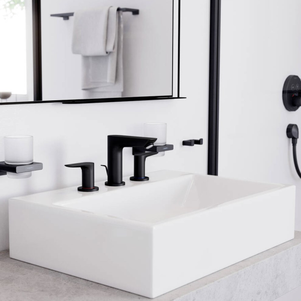 Hansgrohe Talis E 3 Delikli Lavabo Bataryası Siyah