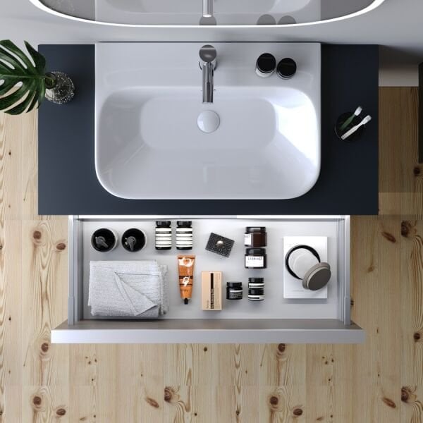 Smart Royale 80 cm Mat Beyaz Banyo Dolabı