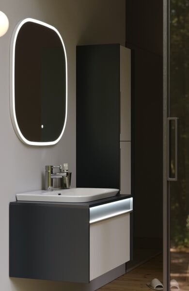 Smart Royale 80 cm Mat Beyaz Banyo Dolabı