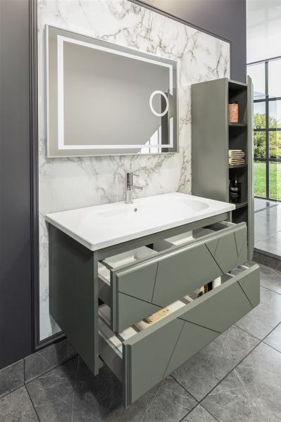 Aquanil Kiev 100 cm Antrasit Banyo Dolabı