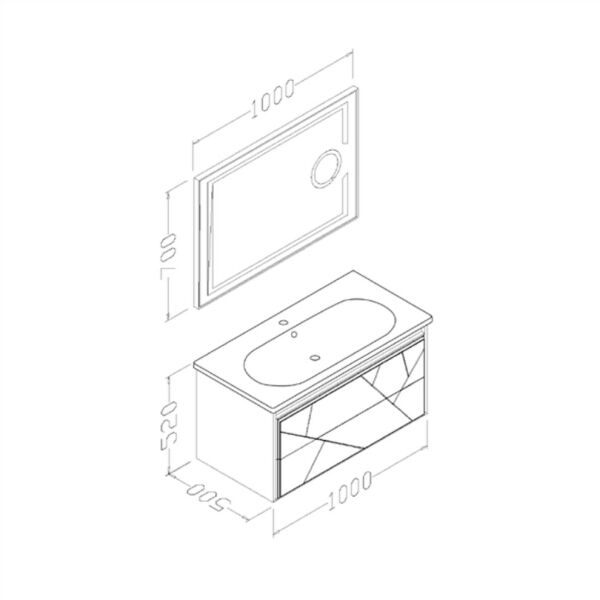 Aquanil Kiev 100 cm Antrasit Banyo Dolabı
