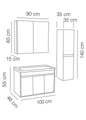 Fym New Koza Banyo Dolabı 100 Cm