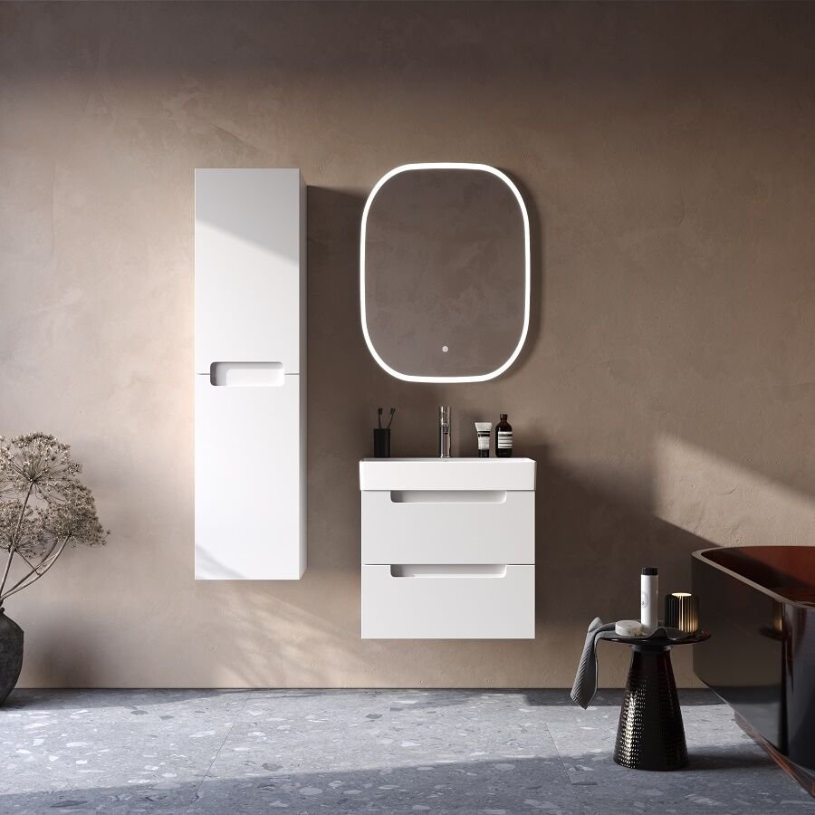Smart Maddox 60 cm Mat Beyaz Banyo Dolabı