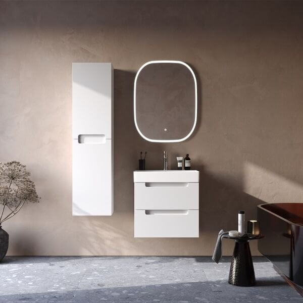 Smart Maddox 60 cm Mat Beyaz Banyo Dolabı